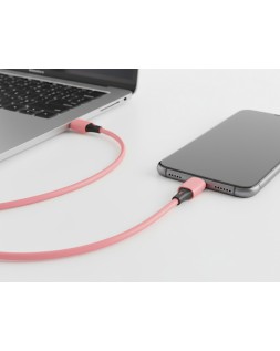 Cable usb-c a usb-c q-connect pvc longitud 2m rosa