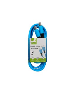 Cable usb-c a usb-c q-connect pvc longitud 1m azul