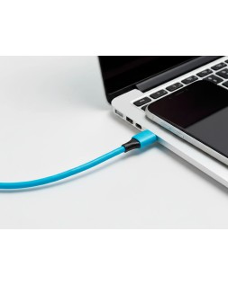 Cable usb-c a usb-c q-connect pvc longitud 1m azul