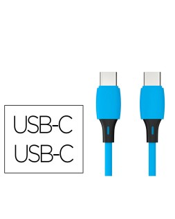 Cable usb-c a usb-c q-connect pvc longitud 2m azul