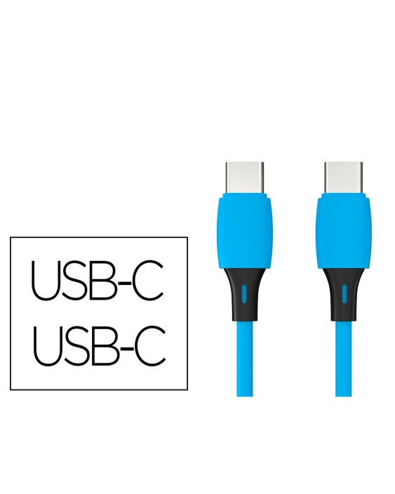 Cable usb-c a usb-c q-connect pvc longitud 2m azul