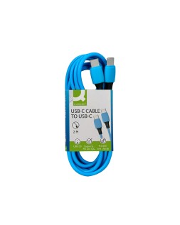 Cable usb-c a usb-c q-connect pvc longitud 2m azul