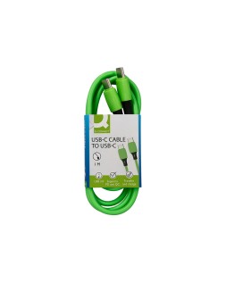 Cable usb-c a usb-c q-connect pvc longitud 1m verde