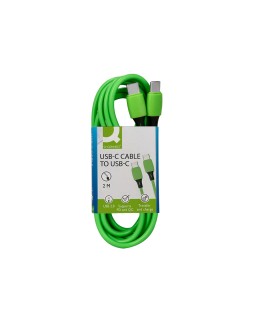 Cable usb-c a usb-c q-connect pvc longitud 2m verde
