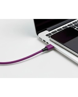 Cable usb-c a usb-c q-connect pvc longitud 1m morado