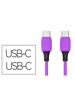 Cable usb-c a usb-c q-connect pvc longitud 2m morado