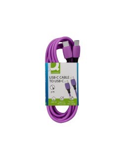 Cable usb-c a usb-c q-connect pvc longitud 2m morado