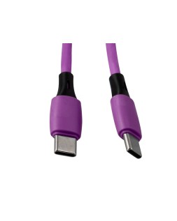 Cable usb-c a usb-c q-connect pvc longitud 2m morado