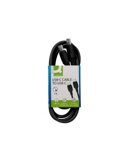 Cable usb-c a usb-c q-connect pvc longitud 1m negro