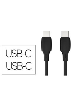 Cable usb-c a usb-c q-connect pvc longitud 2m negro