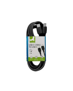 Cable usb-c a usb-c q-connect pvc longitud 2m negro