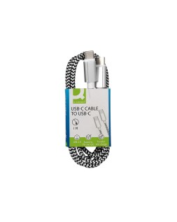 Cable usb-c a usb-c q-connect nailon longitud 1m blanco