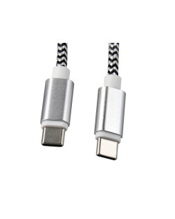 Cable usb-c a usb-c q-connect nailon longitud 1m blanco