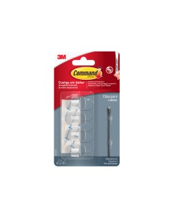 Sujetacables 3m command para cables redondos blister de 4 clips + 5 tiras