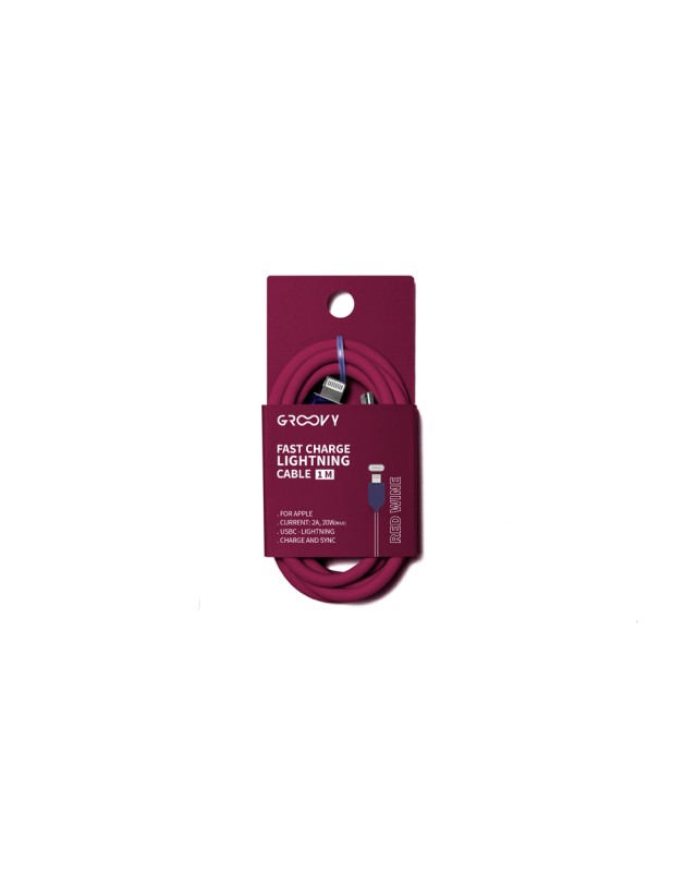 Cable groovy tipo c a apple lightning carga rapida longitud 1 m color rojo