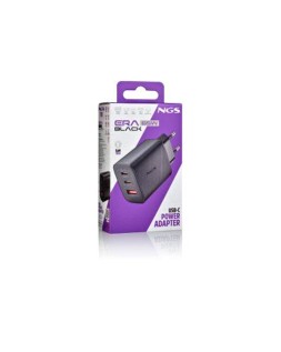 Cargador de pared ngs gan ultrarapido para portatil de 65w con 3 puertos: 2 usb-c y 1 usb-a