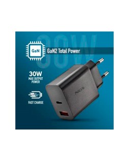 Cargador de pared ngs gan ultrarapido para portatil 30w usb-c + usb-a
