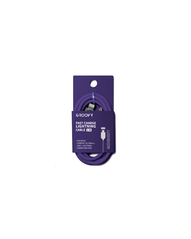 Cable groovy usb tipo c a apple lightning longitud 1 m color morado