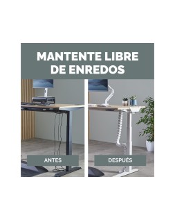Organizador de cables fellowes extensible para escritorio longitud 1,3 m color blanco