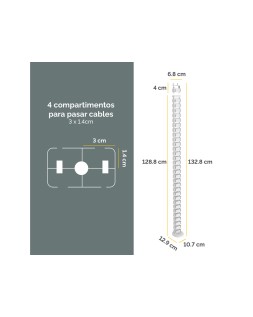 Organizador de cables fellowes extensible para escritorio longitud 1,3 m color blanco