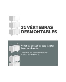 Organizador de cables fellowes extensible para escritorio longitud 1,3 m color blanco