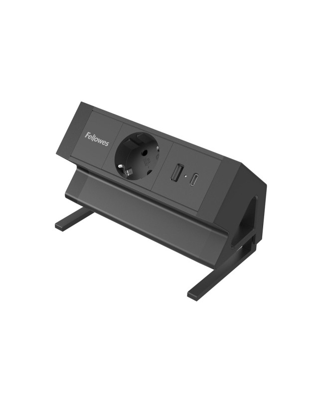 Regleta fellowes sobremesa 1 toma + usb a + usb c color negro