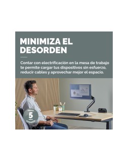 Regleta fellowes sobremesa 1 toma + usb a + usb c color negro