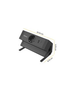 Regleta fellowes sobremesa 1 toma + usb a + usb c color negro
