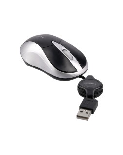 Raton q-connect mini optico 800 dpi retractil usb 1,5 ghz negro