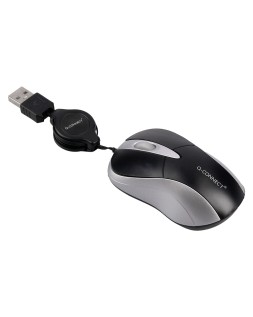 Raton q-connect mini optico 800 dpi retractil usb 1,5 ghz negro