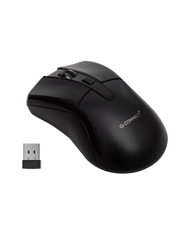 Raton q-connect optico 1000 dpi inalambrico nano receptor usb 2,4 ghz negro