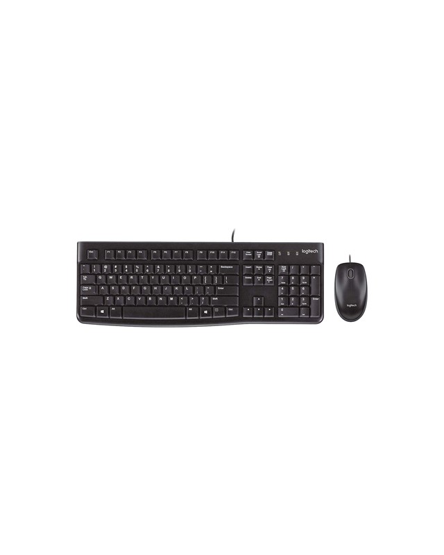 Set teclado + raton logitech mk120 usb con cable negro