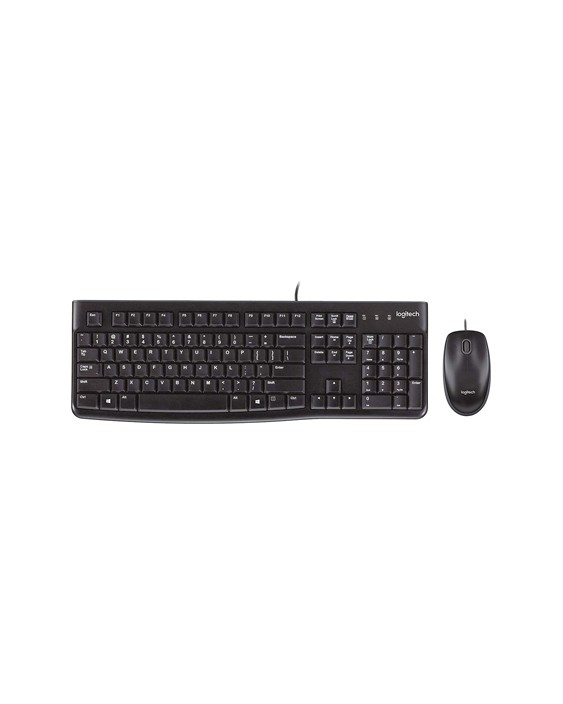 Set teclado + raton logitech mk120 usb con cable negro