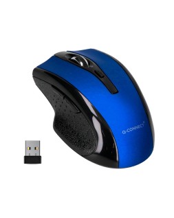 Raton q-connect optico inalambrico 1000 dpi receptor usb 2,4 ghz azul