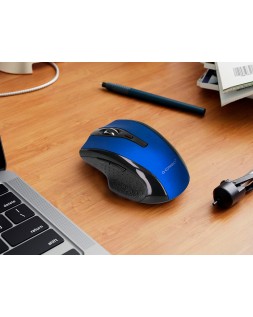 Raton q-connect optico inalambrico 1000 dpi receptor usb 2,4 ghz azul