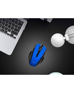 Raton q-connect optico inalambrico 1000 dpi receptor usb 2,4 ghz azul