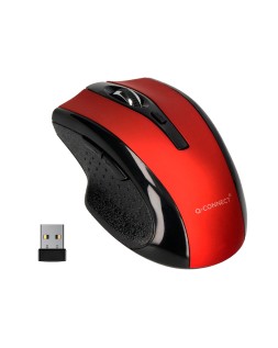 Raton q-connect optico inalambrico 1000 dpi receptor usb 2,4 ghz rojo