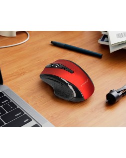 Raton q-connect optico inalambrico 1000 dpi receptor usb 2,4 ghz rojo