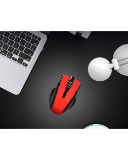 Raton q-connect optico inalambrico 1000 dpi receptor usb 2,4 ghz rojo