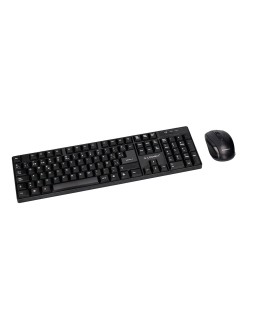 Set teclado + raton inalambrico q-connect 2.4g negro compatible windows