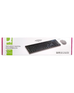 Set teclado + raton inalambrico q-connect 2.4g negro compatible windows