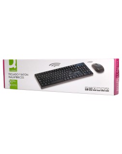 Set teclado + raton inalambrico q-connect 2.4g negro compatible windows