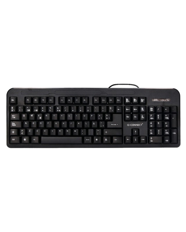 Teclado q-connect negro con cable 1,5 m compatible windows