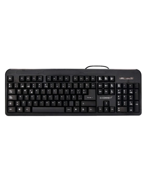 Teclado q-connect negro con cable 1,5 m compatible windows