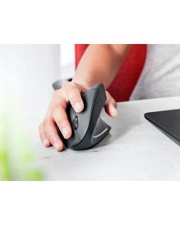 Raton q-connect optico inalambrico ergonomico vertical dpi 800/1200/1600 pilas aaa negro