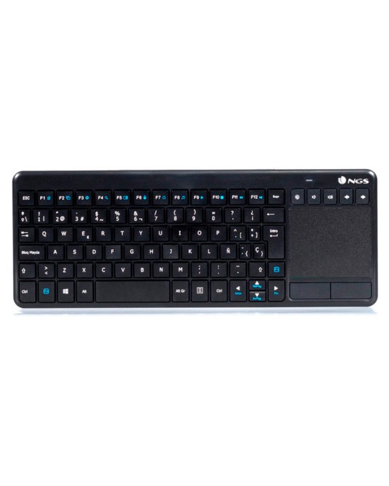 Teclado ngs warrior inalambrico touch pad con teclas multimedia de 2,4 ghz color negro