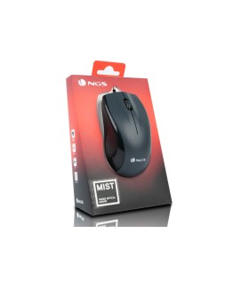 Raton ngs wired mist optico con cable 1000 dpi ambidiestros usb color negro
