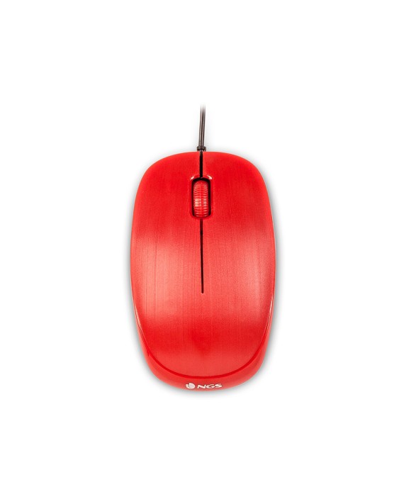 Raton ngs wired flame optico con cable 1000 dpi ambidiestros usb color rojo