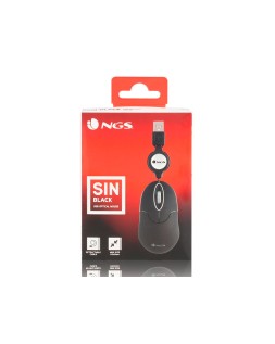 Raton ngs wired sin 1000 dpi retractil 3 botones usb color negro