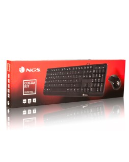 Set teclado y raton con cable ngs cocoa usb color negro